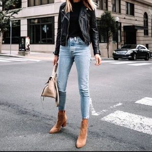 Marc Fisher suede booties in brown like NEW